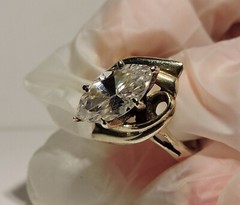 Antique Era Solitaire Wedding Ring 2.1 Ct Simulated Diamond 14k White Gold Over