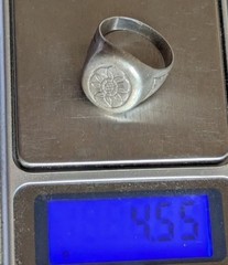 Vintage men’s signet ring sterling silver 925 Size 8.5 Weight 4.55 g.