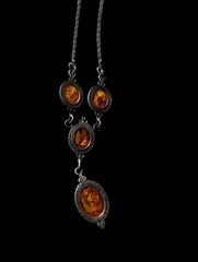 Vintage Dainty Baltic Amber Sterling Silver Y Drop Lavalier Pendant Necklace…