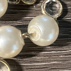 Vintage 36in Gold Tone Pre-Layered Double Strand Necklace Faux Pearls & Resin