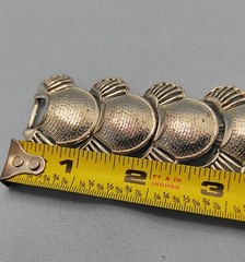 Vintage 1940’s Coro Panel Link Wide Bracelet Silver Tone Art Deco Style