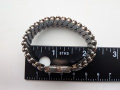 VTG WWII 1940s LaMode Sweetheart Heart Expansion Bracelet Precious Metal Petina