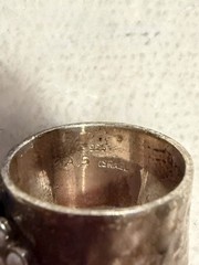 925 Sterling Silver Ring Blue Turquoise Size 7 Made In Israel, Weighs 1.13 grams