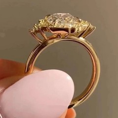 2.9Ct VVS1 Oval Cut Lab Created Diamond Wedding Anniversary 14k Gold Finish Ring