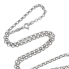 Vintage Italian Sterling Silver 925 Rolo Link Chain Necklace 18″