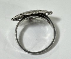 Antique 1940s Siam Niello Ware Sterling Silver 925 Goddess Band Ring Size 8.5