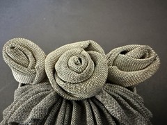 Vintage Silver Mesh Rose Brooch Pin Floral Art Deco Mid Century Style 3.5″
