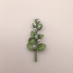 Vintage Green Color Plant Pearls Brooch Pin Flower Brooch For Women Jewelry Gift
