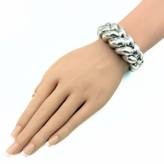 MCM Modernist Ribbed Sterling Silver Braided Cuff Bracelet