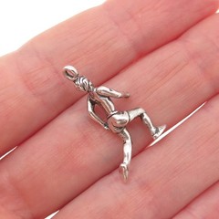 Sunwest 925 Sterling Silver Vintage Marathon Runner Oxidized 3D Charm Pendant