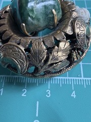 Rare MCM vintage brooch Brass Toned With Stone Accents
