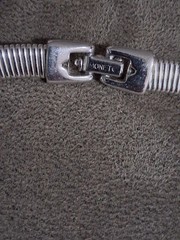 Monet Silver-Tone Omega Silver And Black Vintage Necklace