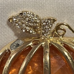 Napier Brooch Pin Halloween Orange Fall Pumpkin Autumn Clasp Jewelry Accessory