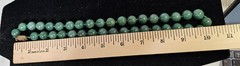 vtg Large Beads Knotted Jade Jadeite Beaded Necklace Filigree Silver Clasp 110g