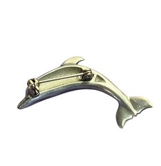 Vintage Silvertone Dolphin Brooch Pin 1.5 inches