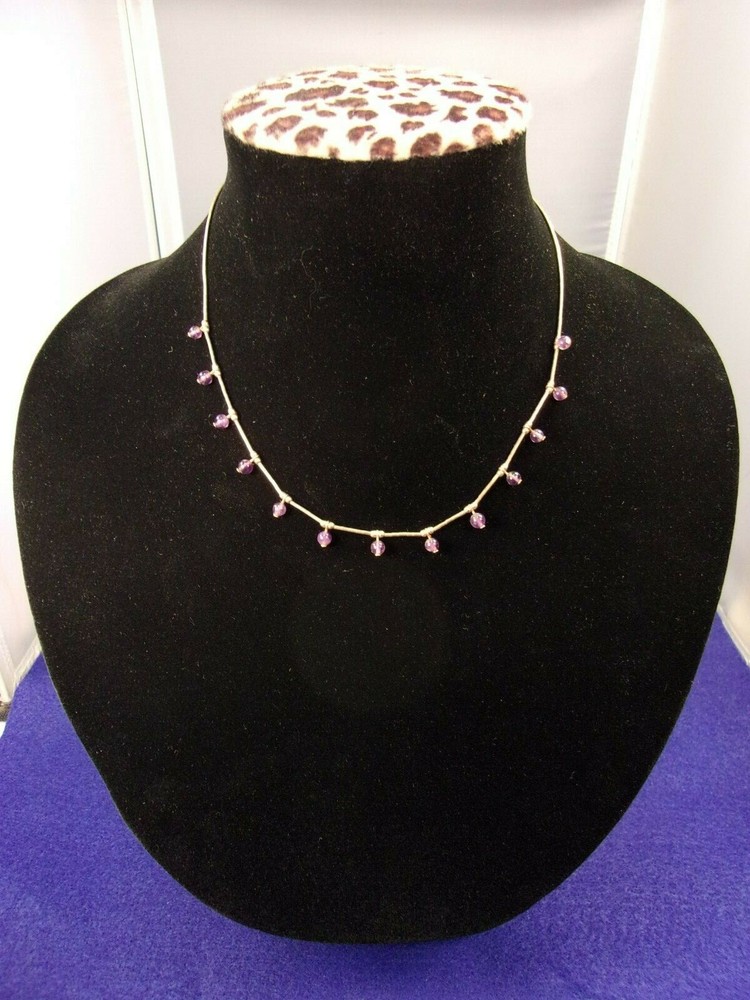 ESTATE FIND – BEAUTIFUL LADIES HANDCRAFTED GOLD FILLED? NECKLACE, AMETHYST BEADS
