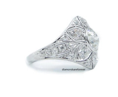 Fancy Intense White Brilliant Cut 2.89CT Lab-Created Diamonds Flower Design Ring