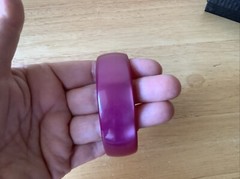 Vintage Moonglow Bangle Bracelets 2 Purple Grey Thermoset Glows Low Profile