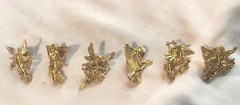 6 Vintage FAIRY ANGEL Gold Tone Lapel Pins Tie Tacks DIY Hat Purse Embellishment