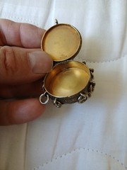 Vintage Sterling Silver cufflink Locket Snuff Box depicting Bullfighter