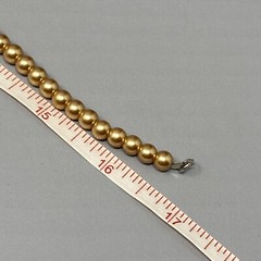 Gold Simulated Pearls Graduating Shiny Beads Rondelle Rhinestone Spacers 17″