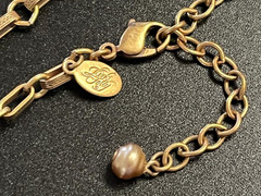 Vintage Kirks Folly Cherub Stars Crescent Moon Angel AB Crystals Necklace 16-20″