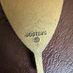 Josten’s Senior 1969 Shield Dangle Charm Pendant-Gold Tone-Green & White Enamel
