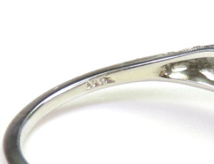 Antique 3 Diamond Filigree Engagement 14K-18KW Gold Ring Size 9 UK-R1/2 EGL USA