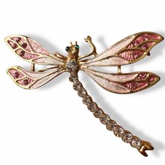 Vintage Butterfly Dragonfly Brooch Lot 5pc Enamel Rhinestone Figural Mix