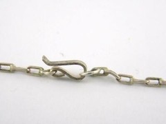 Vintage Unmarked Silver Tone Metal and Lapis Inlay Necklace 17.75 Inches VG
