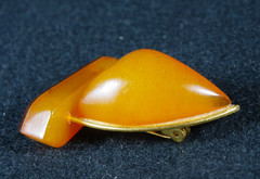 Vintage Soviet Amber Brooch. Sailboat. Kaliningrad. Made in USSR (№1218)