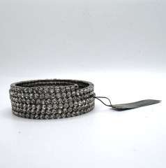 Vintage RJ Graziano wide spiral prong-set rhinestone bracelet