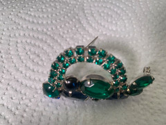 Vintage D&E Juliana SET Clip Earrings Large Brooch Tiered 3 Piece Prong-Set 1950