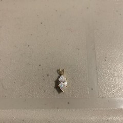14k Solid Yellow Gold Marquise CZ Pendant 1.25 Ct. Tw. Vintage