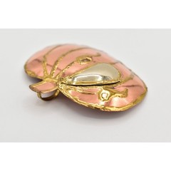 Vintage 3″ Brutalist Pumpkin Pin Brooch Pendant Large Copper Gold Chunky BinJ