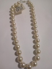 JC Penny s Faux Pearl knotted string beaded White vintage necklace 18″