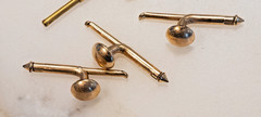 Art Deco 14k Plated Tuxedo Studs (3) – Gold Button
