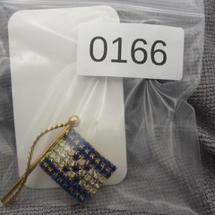 Vintage Honduras Flag Pin Brooch Rhinestone