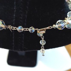 Vendome Necklace, Tagged, Aurora Borealis Crystals wrapped in goldtone chain
