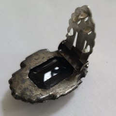 Art Deco Black Onyx and Marcasite Dress Clip – 1-1/8 inches long – M
