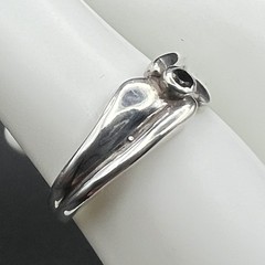 Black Onyx 925 Sterling Silver Dainty Band Ring Size 5.75 Petite 1.81 Grams