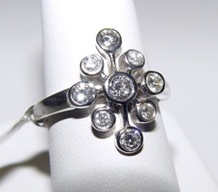 Vintage Natural Diamond Cocktail Ring 0.80CT(Est). 14K gold S-7.25