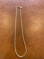 Necklace Gold Toned Flat Chain Classic Staple 18” Vintage Signed