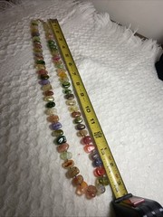 Vintage 1970s 1980s Multi Color Lucite Pebble Nugget Rainbow Necklace 30″ 45g