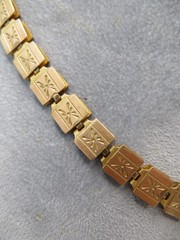 Antique 12k Yellow Gold Silver Book Sandwich Reversible Chain 18″ Necklace #110