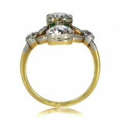 Art Deco Antique 2.30 Ct White Diamond Vintage Wedding Ring 14K Yellow Gold FN