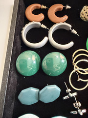 Vintage Lot of 22 Pairs of Pierced Earrings 80s 90s Retro Plastic Metal Wood