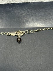 16″ Vintage Sterling Silver Smoky Quartz Pendant Necklace 925 C30