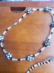 Lot 3 Vintage Glass Jet Crystal Rhinestone Neckaces