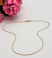 Vintage Gold Plated Boston Link Chain Necklace 15.5″ Spring Ring Clasp